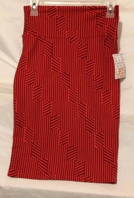 Falda Lularoe Cassie. Rayas naranjas/marrones. Talla XS. Nuevo con etiqueta. Venta benéfica Foto 1 de 4