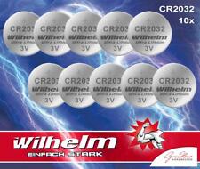 10 x Wilhelm CR2032 Knopfzelle Batterie LIthium Industrieware Neu