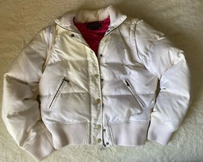 Blanco Y2k Rockawear Puffer Chaqueta/Chaleco Foto 1 de 4