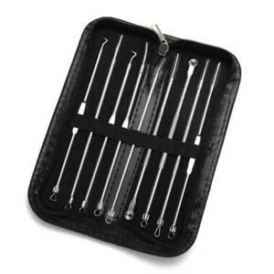 9 PCS Blackhead Remover Pimple Tool Kit Acne Comedone Extractor Tweezer Tools - Picture 1 of 1