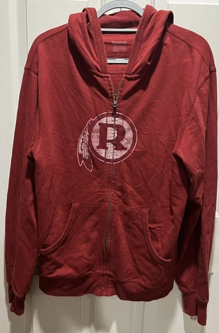 Reebok Washington Redskins Commanders Men’s M Hoodie Full Zip Sweatshirt Cover