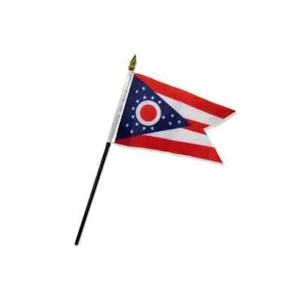 Banderas de palo de Ohio 4x6 pulgadas EE. UU. Ohio OH State Flags - Imagen 1 de 4