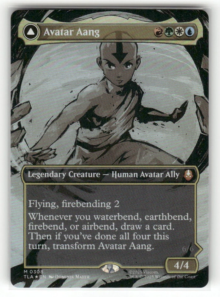Avatar Aang (Borderless) #308 (Foil) (NM) TLA Magic MTG - Image 1 of 2