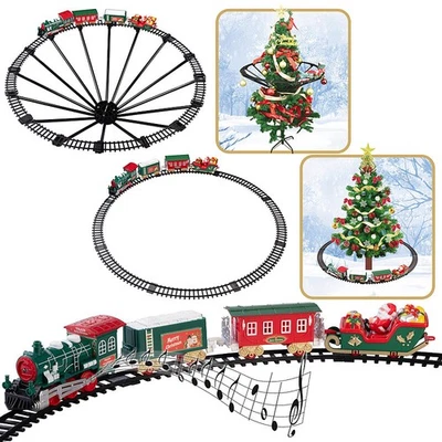 Batteriebetriebener Zug für Weihnachtsbaum, mit Sound & Licht-Effekten - Bild 1 von 4