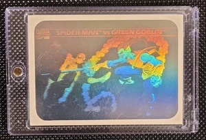 1990  Marvel Universe Series 1 HOLOGRAM  MH5  SPIDER-MAN vs GREEN GOBLIN - Picture 1 of 2