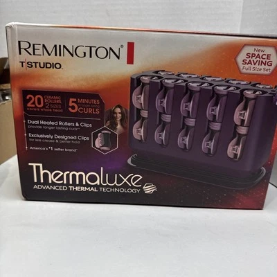 Rodillos térmicos dobles Thermalux de cerámica púrpura Remington Pro 20 nuevos en caja Foto 1 de 4