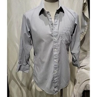 迪奥灰色 90 年代棉质斜纹领休闲学院风纽扣 — 第 1/4 张图片