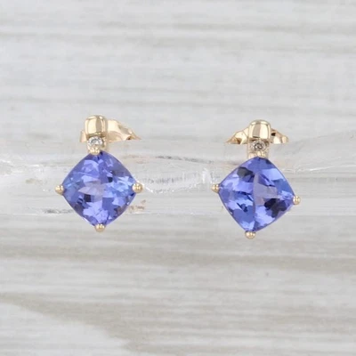 1.30ctw Tanzanite Diamond Stud Earrings 14k Yellow Gold - Image 1 of 4