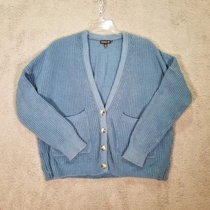 Toad & Co Women's Sz L Bianca Shaker Stitch V Neck Cardigan Weathered Blue - Picture 1 of 12