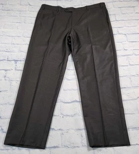 Pantalones de vestir Zanella para hombre talla 42x30 Devon frente plano lana marrón oscuro - Imagen 1 de 10
