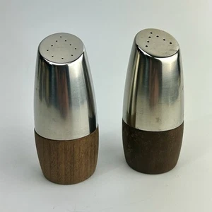 Salero/pimentero vintage MCM Suecia madera de teca inoxidable - Imagen 1 de 11