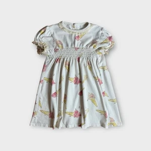 For Love & Lemons Lil Lemons Ice Cream Print Smocked Dress - Picture 1 of 5