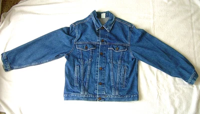VINTAGE 80's/90's MEN'S BRISTOL BLUES DARK BLUE COTTON DENIM JEAN JACKET~M / 42 - Image 1 of 4