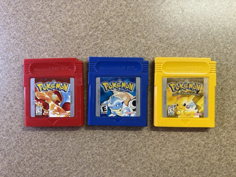 Pokémon Red, Blue and Yellow Bundle - Nintendo Game Boy - Tested - Working Saves - Image 1 of 4