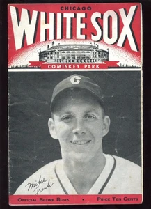 1947 MLB Program Washington Senators at Chicago White Sox Mike Tresh Cover VG - Picture 1 of 2