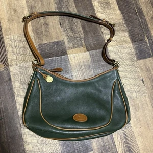 Vintage 80er Dooney & Bourke AWL große Tasche Halbmond Sac Schulter Kiesel Leder - Bild 1 von 12
