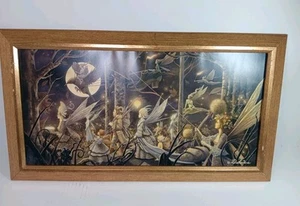 Seltener gerahmter Kunstdruck Herbstfeenprozession David Delamare - Bild 1 von 7