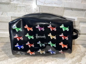 Vtg. Harrods Vinyl Tote Bag Scottish Terriers Union Jack 8" X 5" - Picture 1 of 3