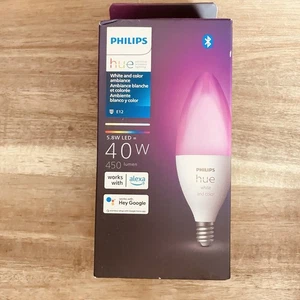 Philips Hue White & Color Ambiance SMART LED E12 40W Candle Light Bulb Sealed - Picture 1 of 4