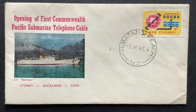 NZ 1963 Commonwealth Cable FDC, SMC  brand, Himatangi Beach unaddressed(NZF1313) - Image 1 of 2