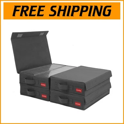 Durable Storage Solutions: 4 Pack Stackable Tape Boxes for Up to 192 Cassettes - Image 1 of 4