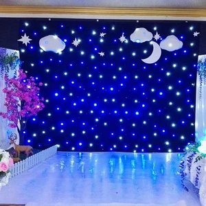 Stage Star LED Backdrop Wedding Party Curtain Retardant DJ Pub 10X6.5 FT / 3X2 M - Picture 1 of 20