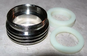 FAUCET ADAPTER LOW PROFILE CHROME KITCHEN SINK TO HOSE THREAD ADAPTOR SINK TOYS - Picture 1 of 1