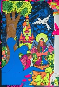 ACROSS THE UNIVERSE VINTAGE 1970 BLACKLIGHT POSTER THE THIRD EYE By Bob Brockway - Picture 1 of 6