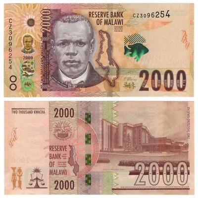 Malawi 2000 Kwacha (1.1.2022) - Chilembwe/Universidad/Nueva Variedad p-70b UNC Foto 1 de 3