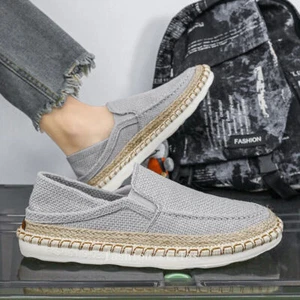 Slip-on Cloth Shoes Men's Loafers Summer Slippers Flats Lazy Shoes Size Driving - Picture 1 of 27