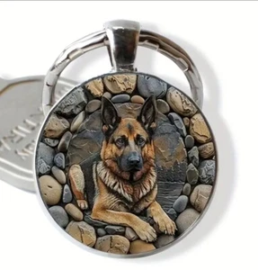 German Shepherd Silver Key Chain. Great Quality! NEW!! - Picture 1 of 6