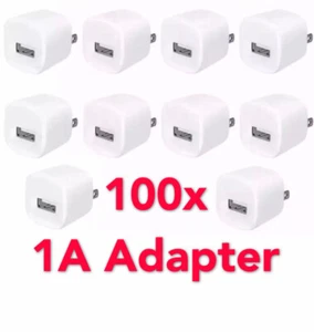 Lot 100 X WHITE USB Wall Charger AC Power Adapter For iPhone 4 5 6 7 8 + US - Picture 1 of 1