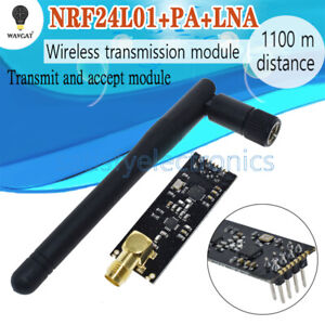 Antenne NRF24L01+PA+LNA SMA module de communication émetteur-récepteur sans fil 1100 m 2,4 G