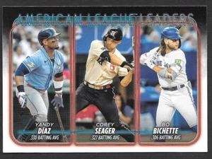 2024 Topps Series 1 DIAZ-SEAGER-BICHETTE  AL Batting Avg. Leaders #149 - Picture 1 of 1