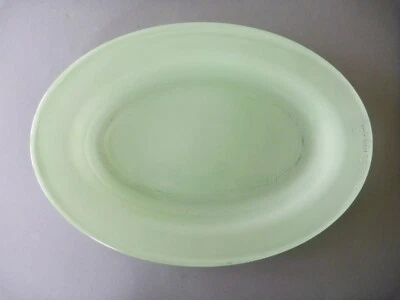 Retro Pyrex Sprayway Jade Green Glass Oval Serving Platter Plate - 31.25 x 22.5" - Image 1 of 4