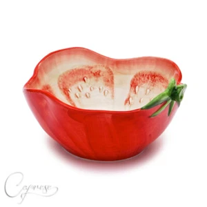 BASSANO KERAMIK HANDBEMALTE SCHÜSSEL SCHALE 21 CM TOMATEN MOTIV AUS ITALIEN NEU - Bild 1 von 4