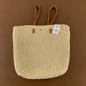 Women's Large Natural Straw Covertible Backpack/Tote Bag NWT - Picture 1 of 8