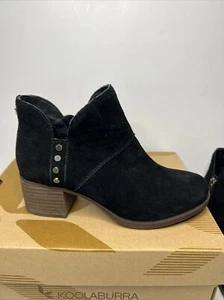 NWB Koolaburra by UGG Women's Sofiya Suede Ankle Boots in Black Nubuck, Size 5 - Picture 1 of 8