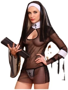 Costume da suora sexy vestito sexy divertente fantasia, costume da suora gioco di ruolo - Foto 1 di 3