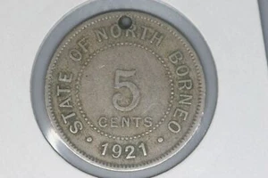 1921 - North Borneo - 5 Cent Coin - VG - Picture 1 of 2