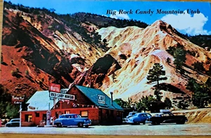 BIG ROCK CANDY MOUNTAIN, UTAH Motel and Cafe Old Postcard - Picture 1 of 2