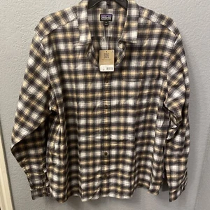 Patagonia Men's Lightweight Fjord Flannel Shirt Sandy Melon 2XL - Picture 1 of 6