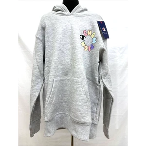 NWT CHAMPION Hoodie Girls Size Small LOGO Heather Gray Sweatshirt - Picture 1 of 5