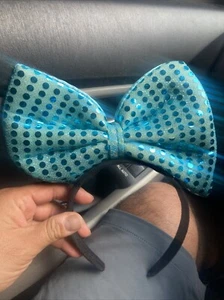 Disney Parks Sequin Aqua Diamond Limited Blue 2022 Ears Minnie Mouse Headband, - Picture 1 of 8
