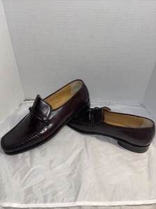 Florsheim Mens Vintage Imperial Loafers Burgundy Leather Moc Apron Shoes 10.5B - Picture 1 of 10