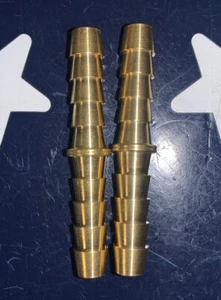 1/4 X 1/4” Hose Barb Mendor Union Splicer Brass Pipe Fitting Gas Fuel Water Air - Picture 1 of 4