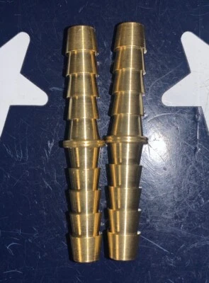 1/4 X 1/4”  Hose Barb Mendor Union Splicer Brass Pipe Fitting Gas Fuel Water Air - Image 1 of 4