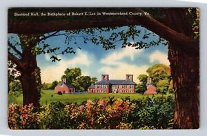 Westmoreland County VA-Virginia, Stratford Hall Lee Home, Vintage c1940 Postcard