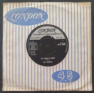 ROY ORBISON - Too Soon to Know - London - HLU 10067 - NM - Picture 1 of 2