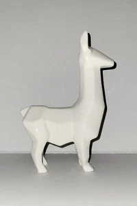 8 OAK LANE White Ceramic Standing LLAMA STATUE 8"×6" - Picture 1 of 11